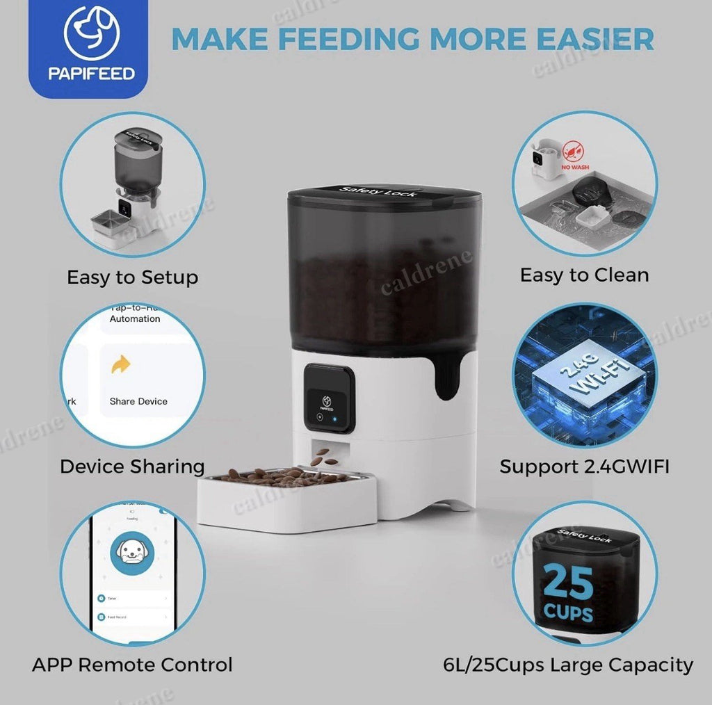 6L Smart WiFi Automatic Pet Feeder with Stainless Steel Bowl – view 5