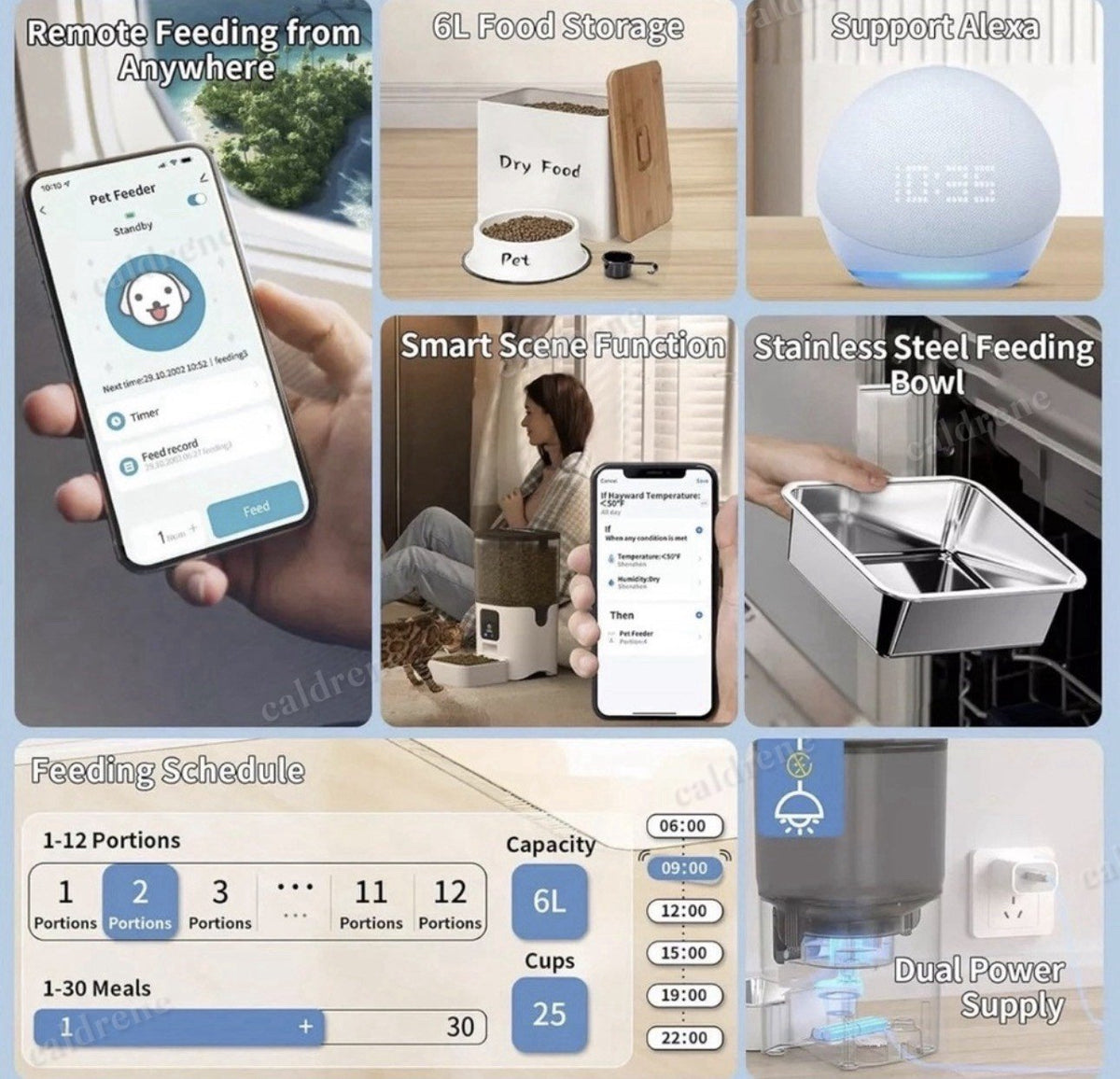 6L Smart WiFi Automatic Pet Feeder with Stainless Steel Bowl – view 6