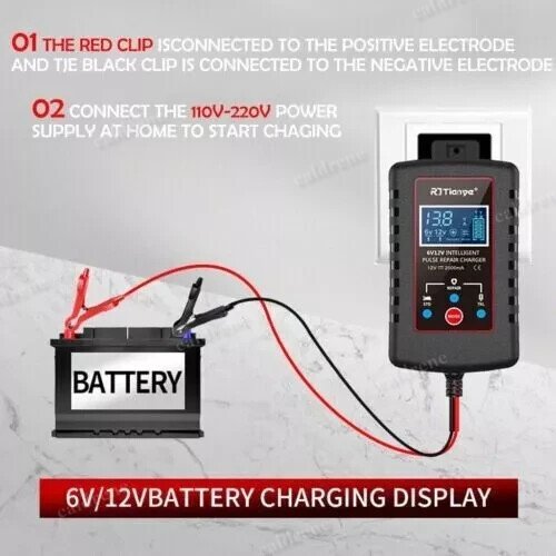 6V 12V Automatic Battery Charger Maintainer Trickle Float – view 3