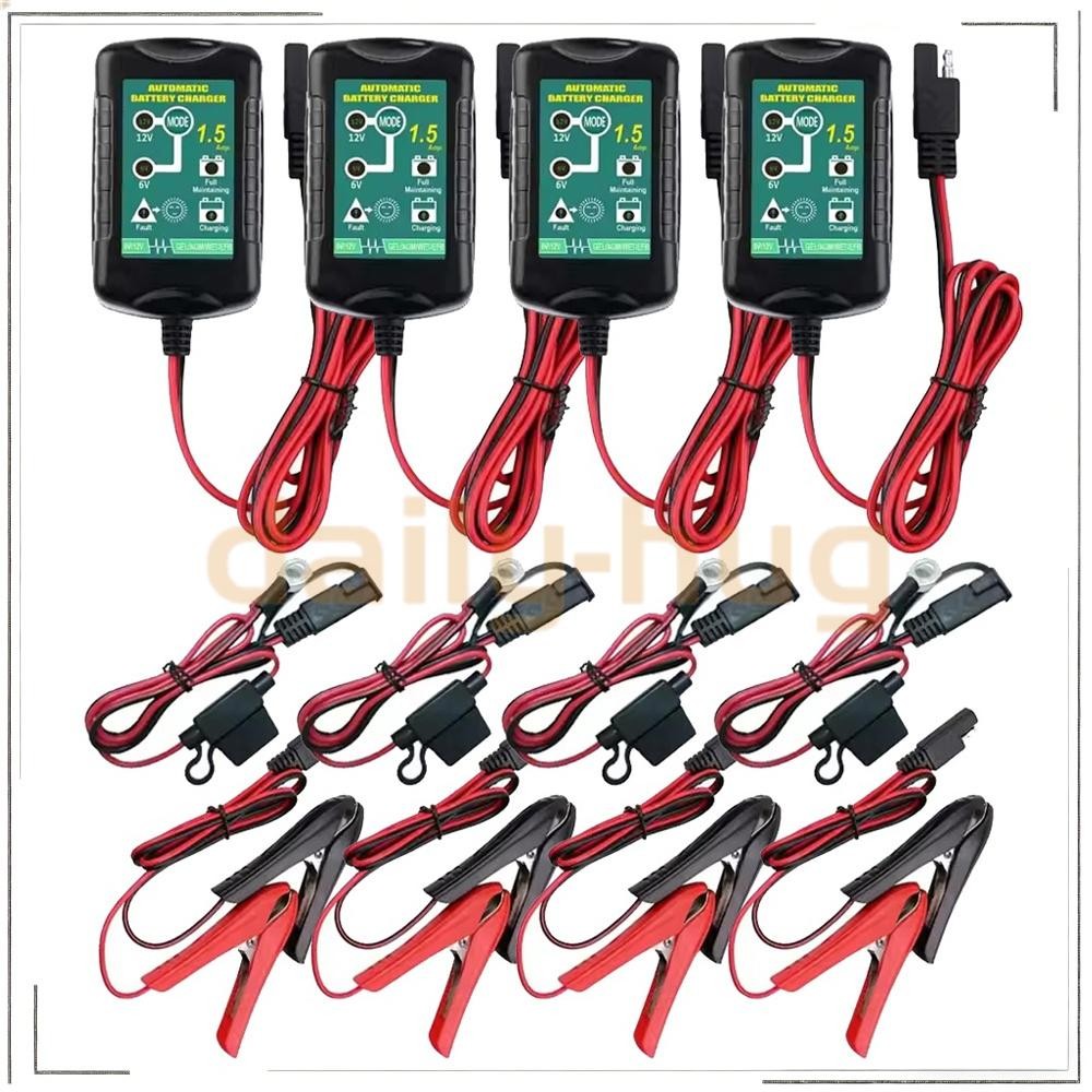 6V 12V Automatic Battery Charger Maintainer Trickle Float, 4 Pack