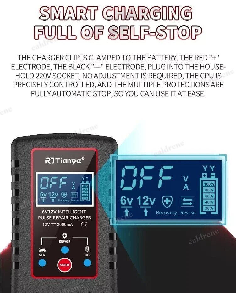 6V 12V Automatic Battery Charger Maintainer Trickle Float – view 9