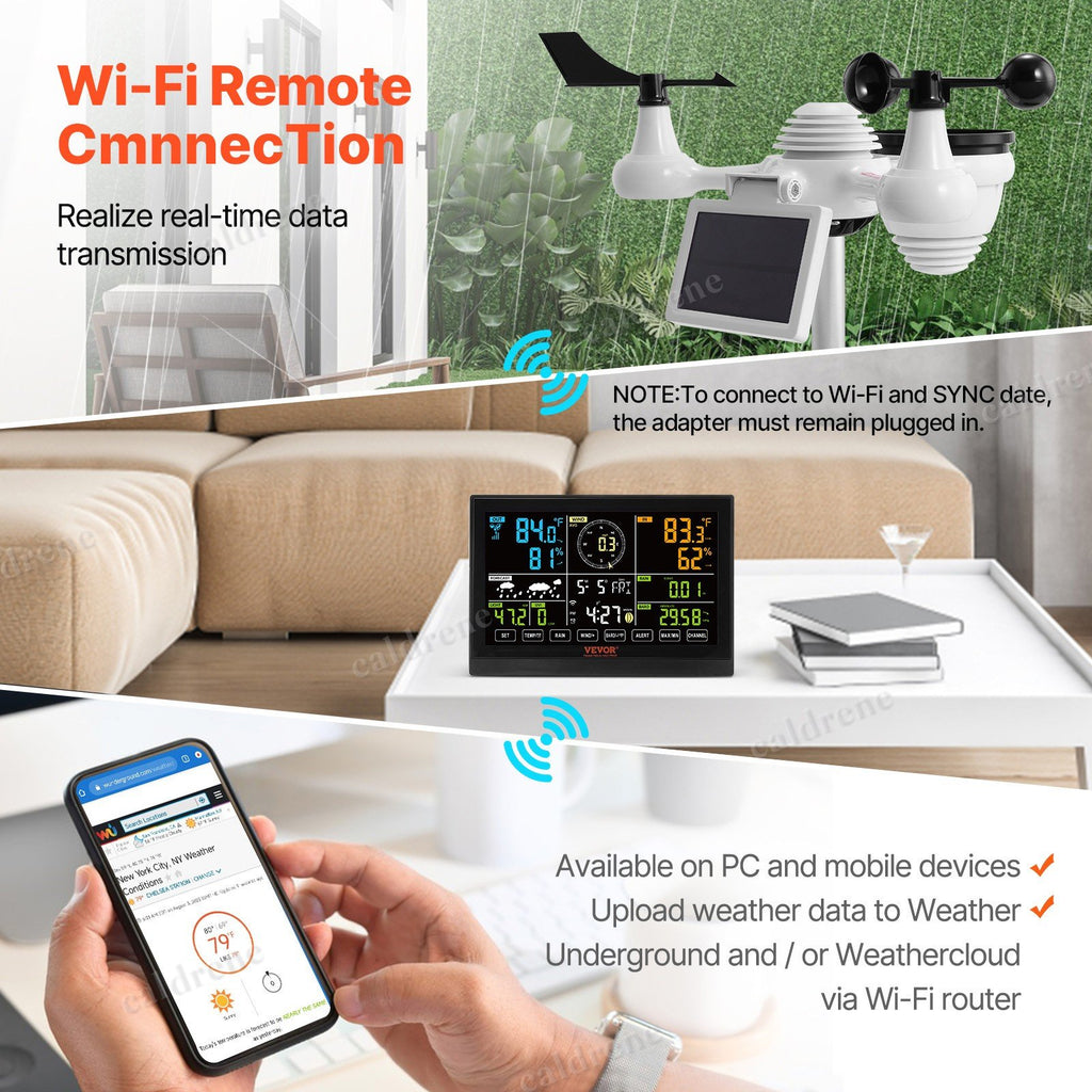 7-in-1 WiFi Weather Station with 7.5 Inch Color Display – view 3