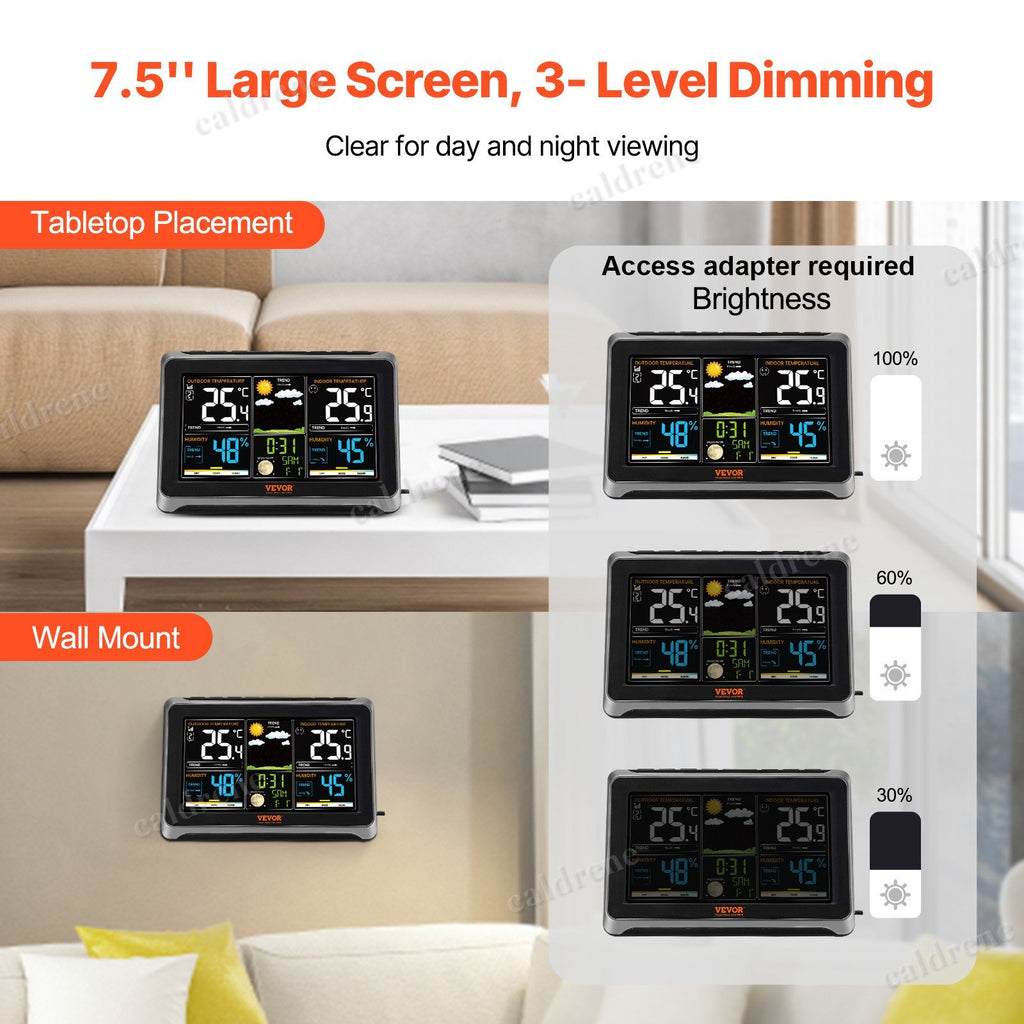 7-in-1 Wireless Weather Station with Atomic Clock – view 4