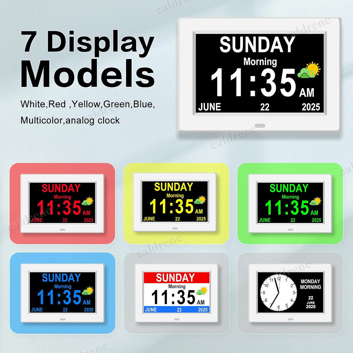 7-Inch Digital Day and Date Calendar Clock for Seniors – view 3