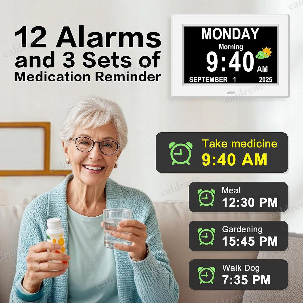 7-Inch Digital Day and Date Calendar Clock for Seniors – view 4