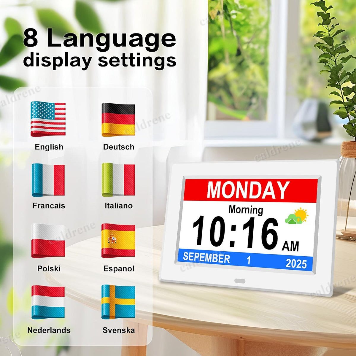 7-Inch Digital Day and Date Calendar Clock for Seniors – view 5