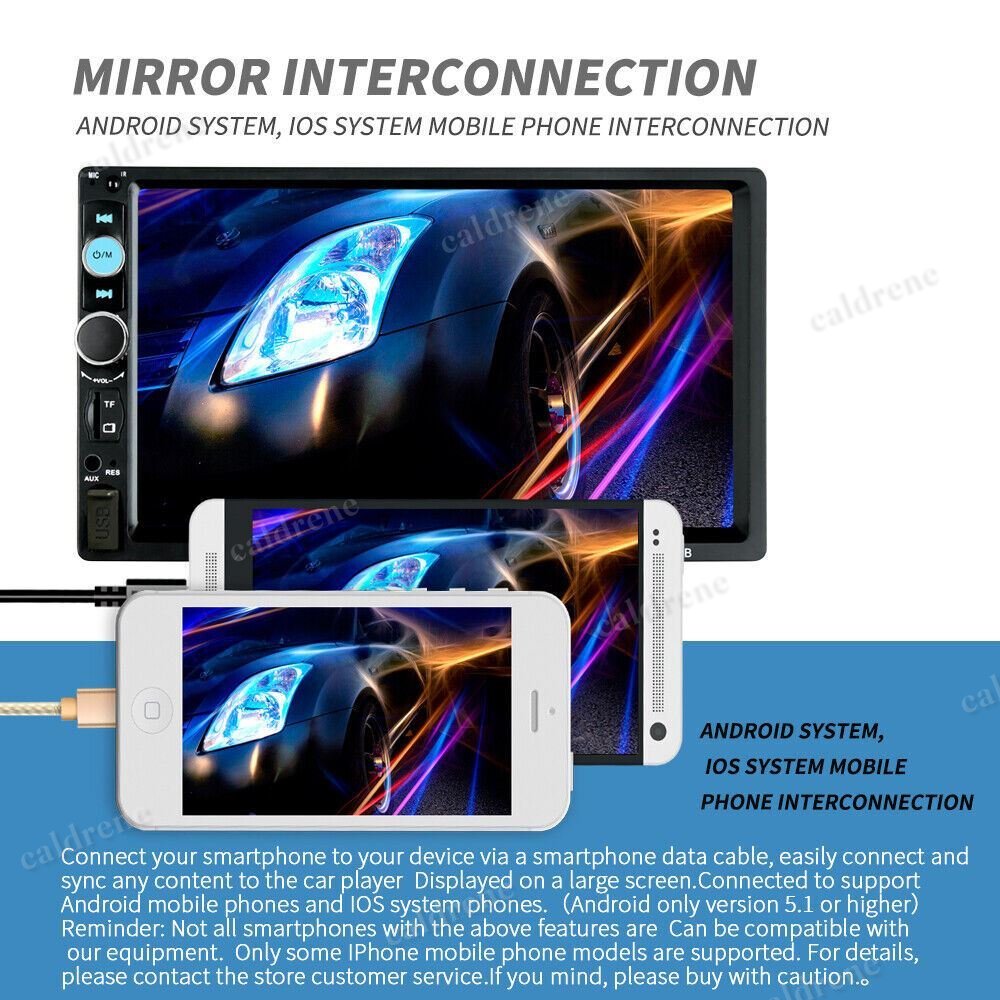 7 Inch Double DIN Bluetooth Car Stereo with Camera – view 3