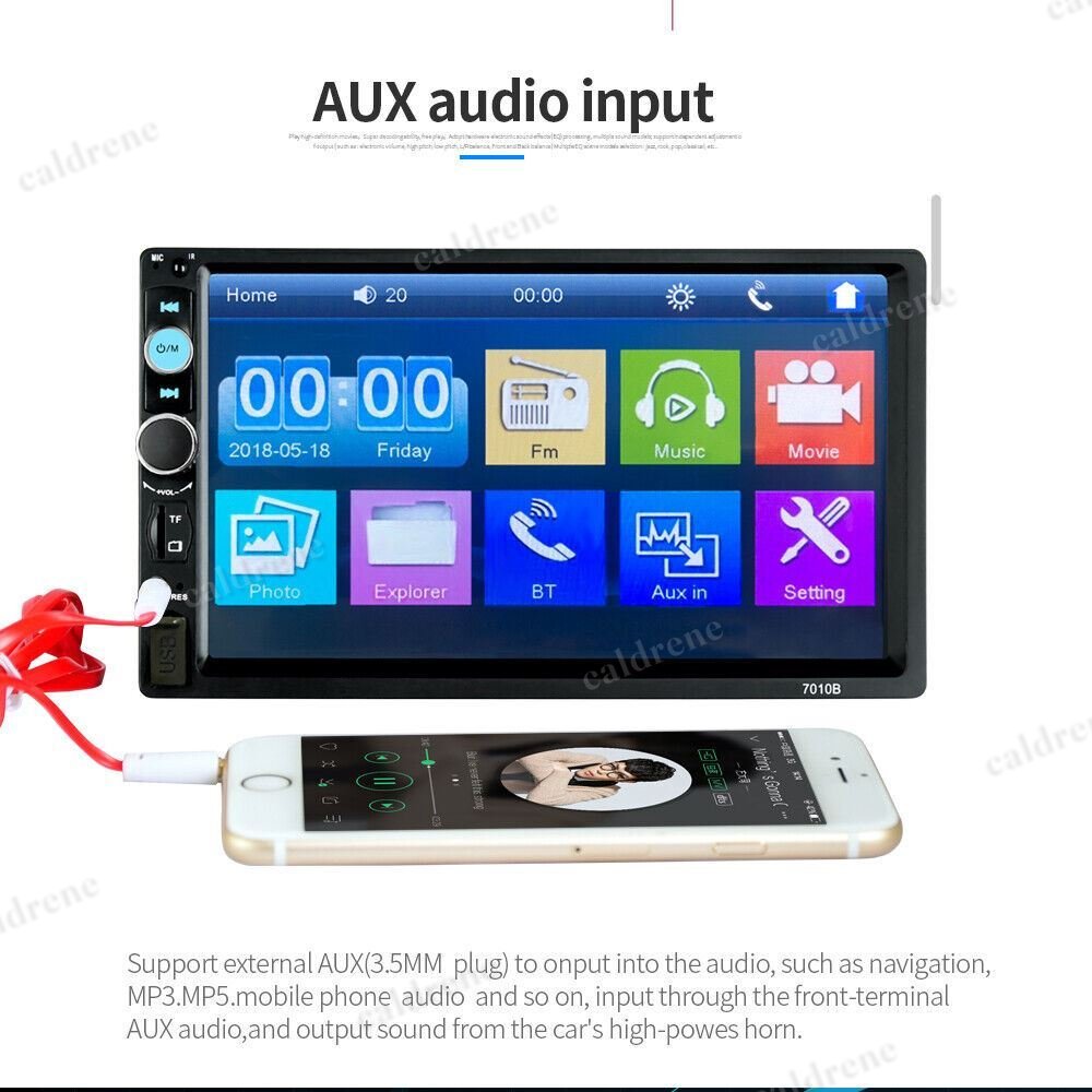 7 Inch Double DIN Bluetooth Car Stereo with Camera – view 6