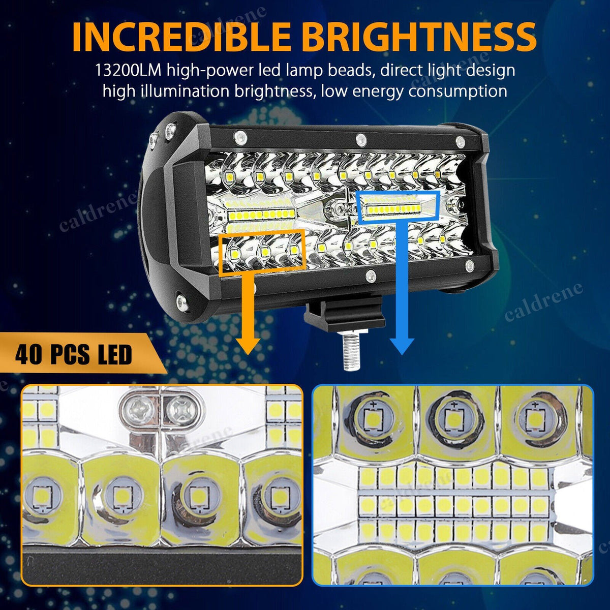 7 Inch LED Work Light Bar Flood Spot Pods, 2 Pack – view 5