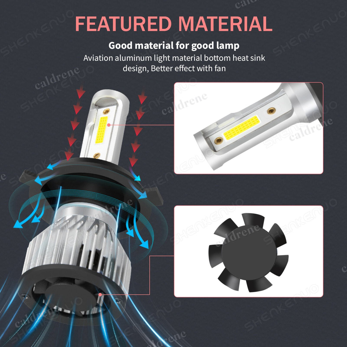 7 Inch Round Glass LED Headlights, Chrome Classic Look, Pair – view 9