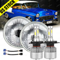 7 Inch Round LED Glass Headlights Classic Chrome, Pair