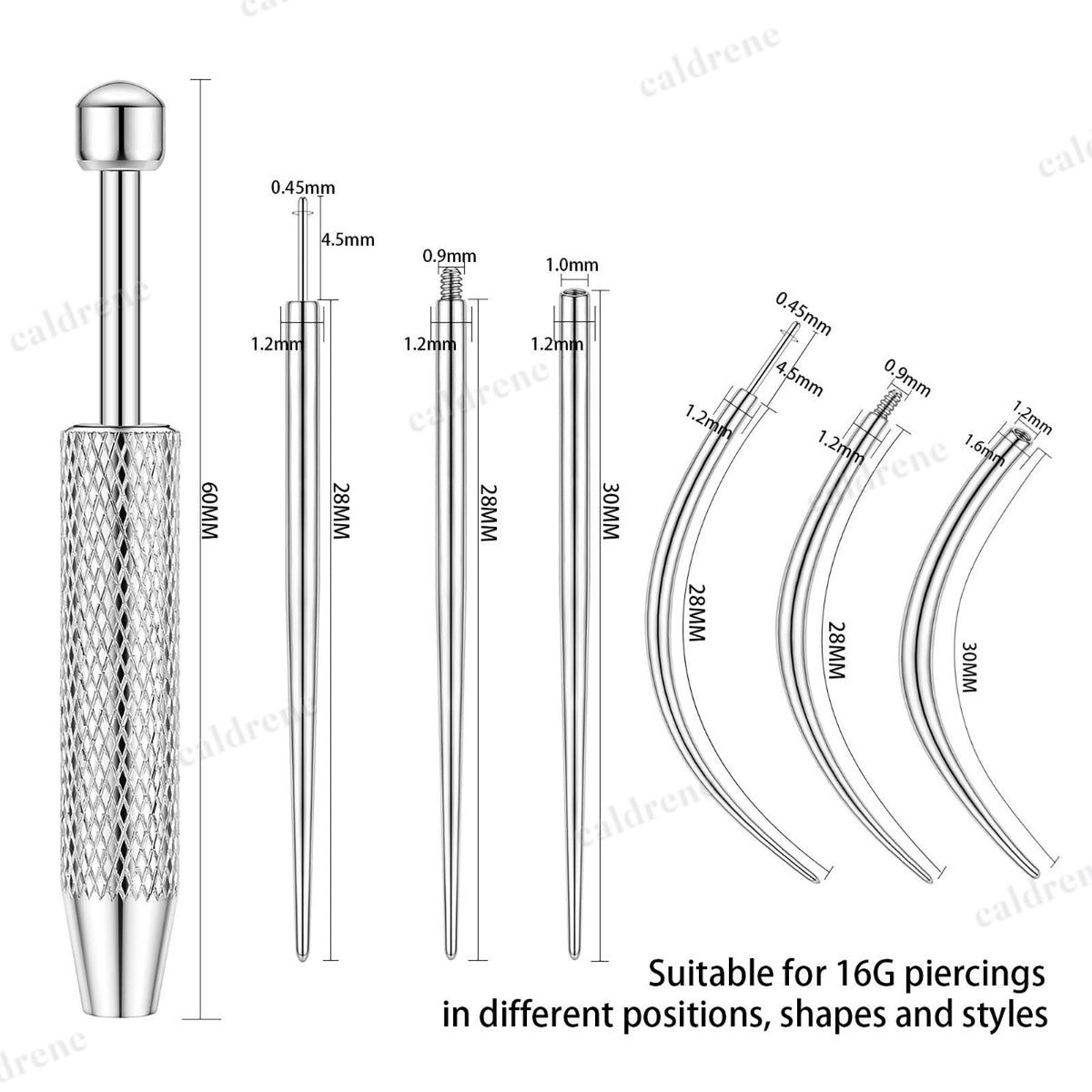 7pc Piercing Insertion Taper Tool Set for Body Jewelry – view 2