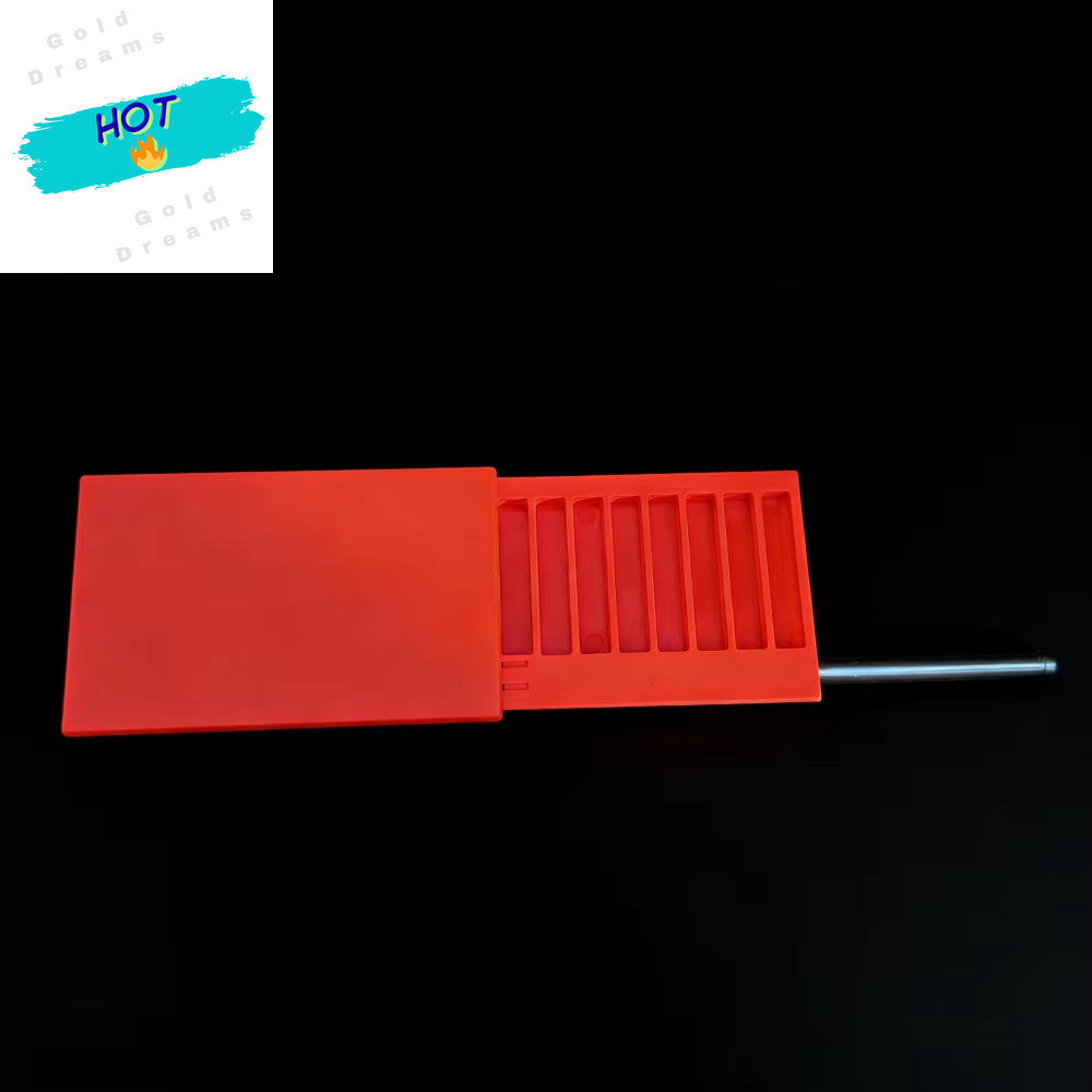 8-Compartment Plastic Snuff Kit Container with Sliding Lid – Red