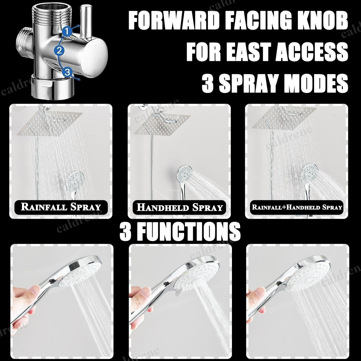 8-Inch Rain Shower Head with Handheld Spray Combo, High Pressure – view 4