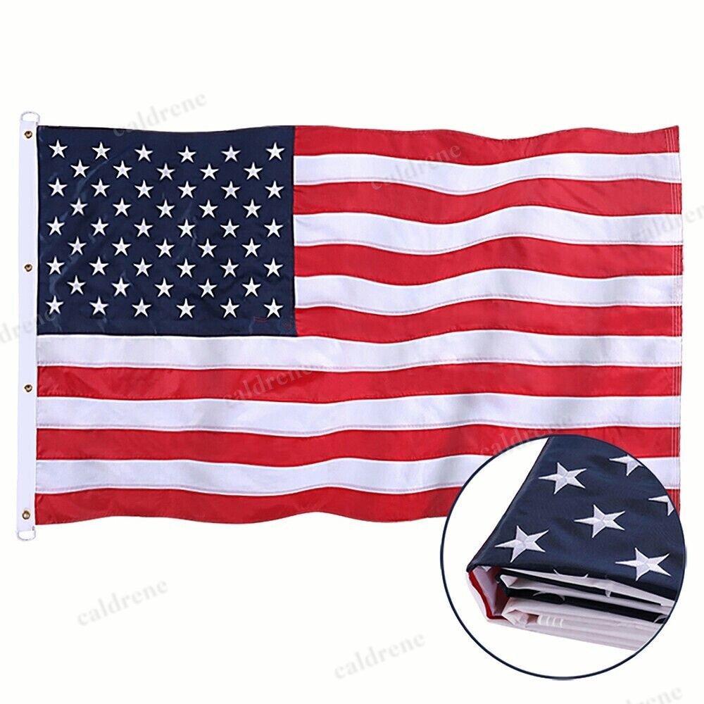 8x12 FT Heavy Duty Embroidered American Flag – view 2