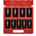 9-Piece 1/2 Drive Deep Spindle Axle Nut Impact Socket Set, Metric