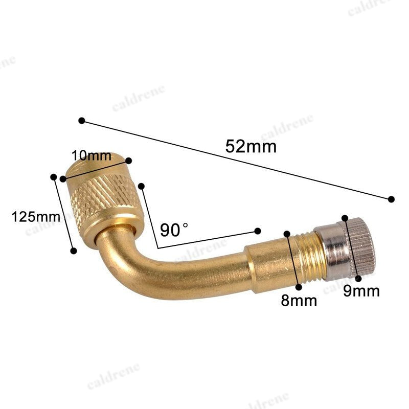 90-Degree Brass Valve Extension Adapters for Tire Inflation – view 3