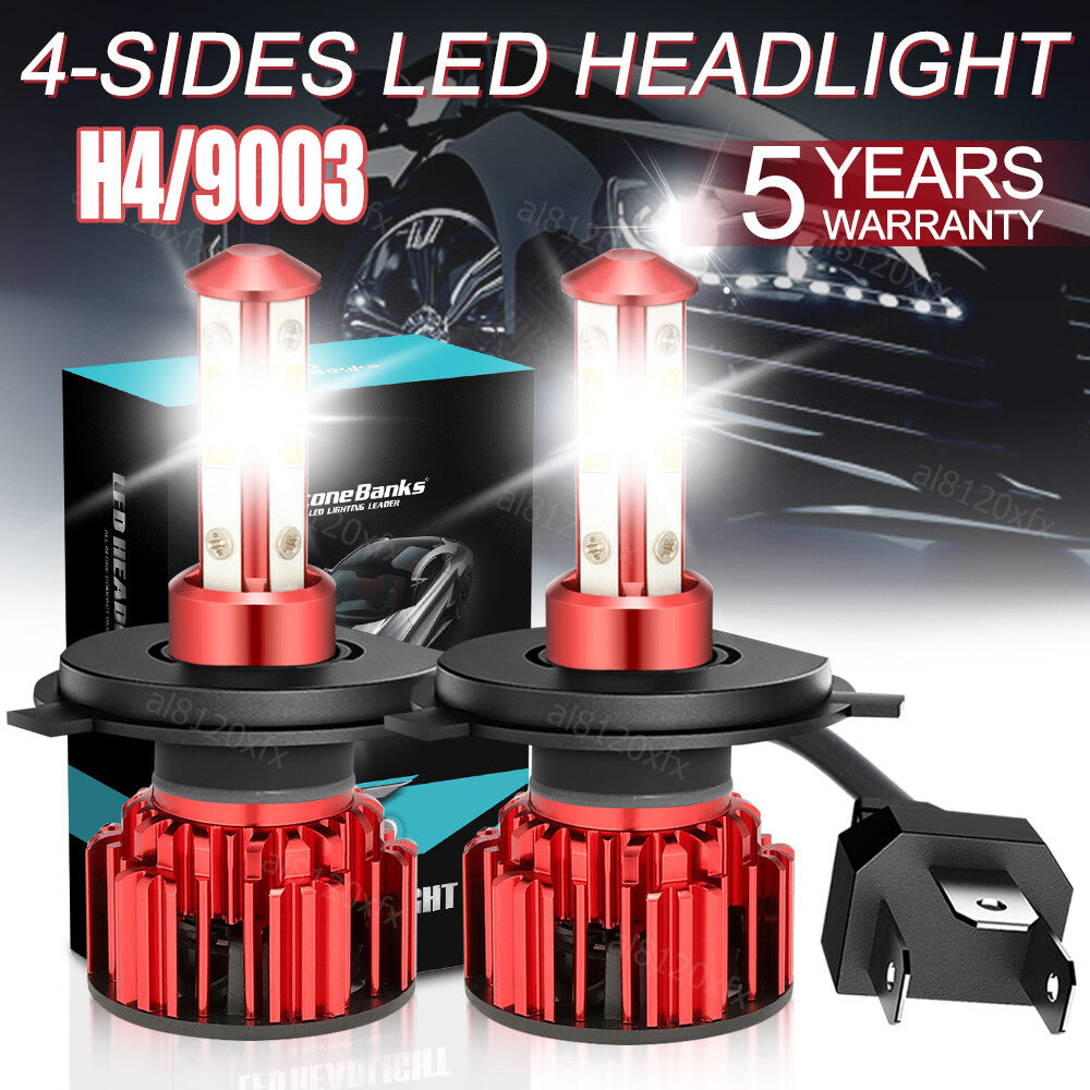 9003 H4 LED Headlight Bulbs High Low Beam Super Bright White, Pair