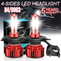 9003 H4 LED Headlight Bulbs High Low Beam Super Bright White, Pair