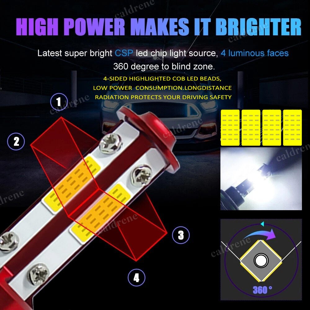 9003 H4 LED Headlight Bulbs High Low Beam Super Bright White, Pair – view 2