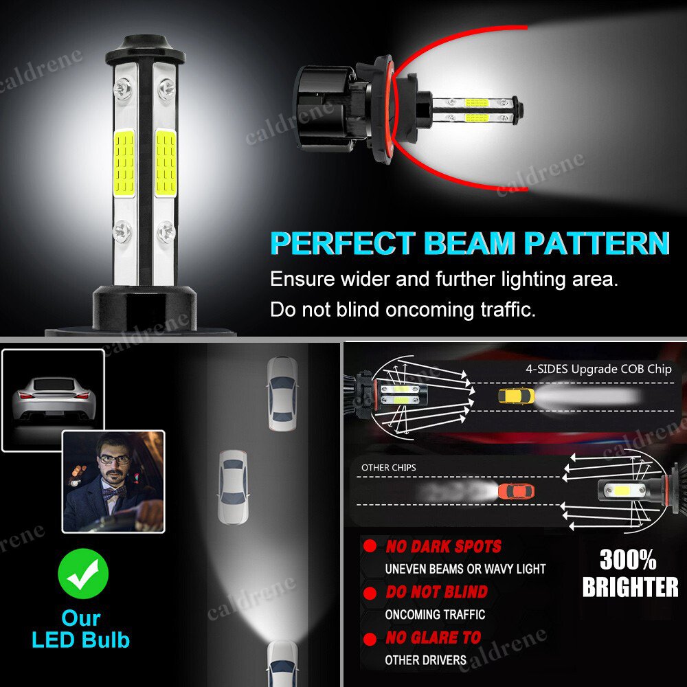 9003 H4 LED Headlight Bulbs High Low Beam Super Bright White, Pair – view 3