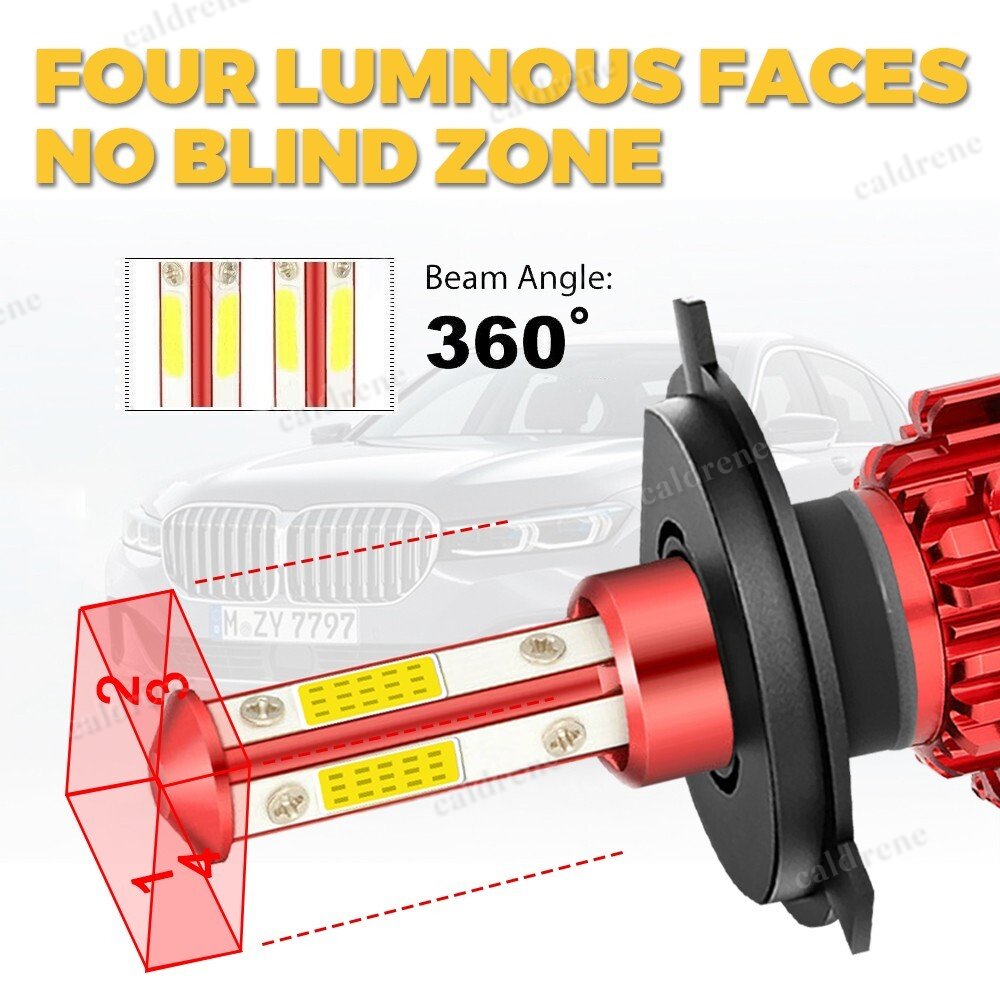 9003 H4 LED Headlight Bulbs High Low Beam Super Bright White, Pair – view 7