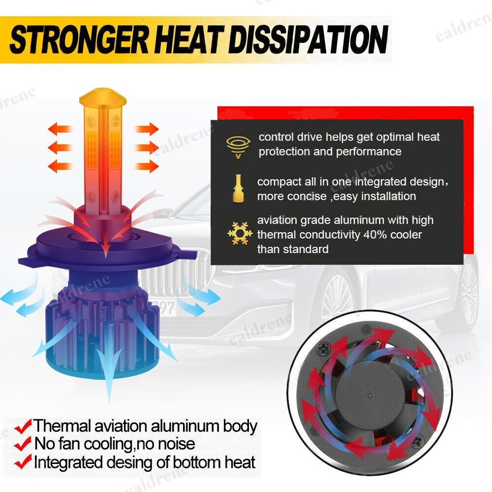 9003 H4 LED Headlight Bulbs High Low Beam Super Bright White, Pair – view 8