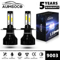 9003 H4 LED Headlight Bulbs Kit High Low Beam Super Bright White