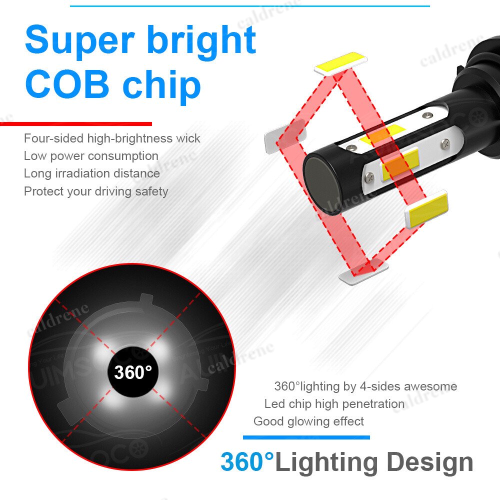 9003 H4 LED Headlight Bulbs Kit High Low Beam Super Bright White – view 4