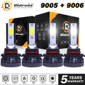 9005 9006 LED Combo Headlight Kit 6000K High Low Beam, 4 Bulbs