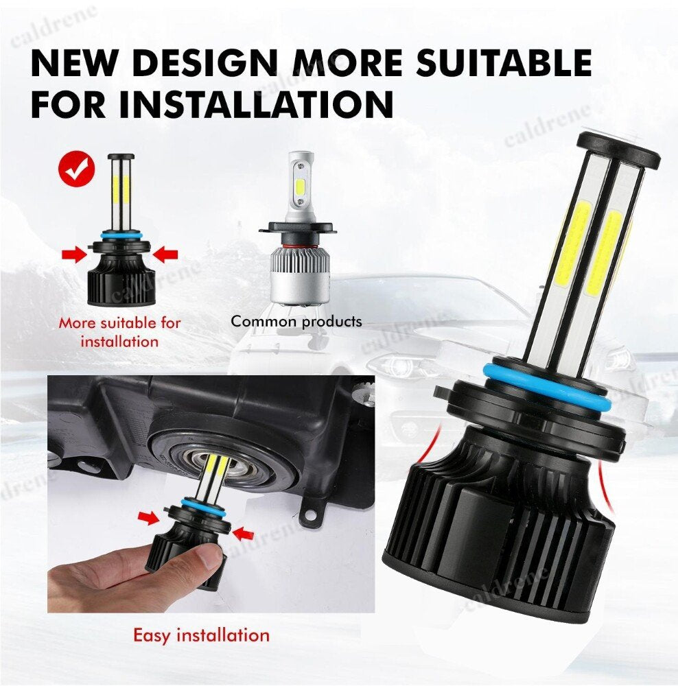 9006 LED Low Beam Headlight Bulbs 6 Sided 6500K, Pair – view 6