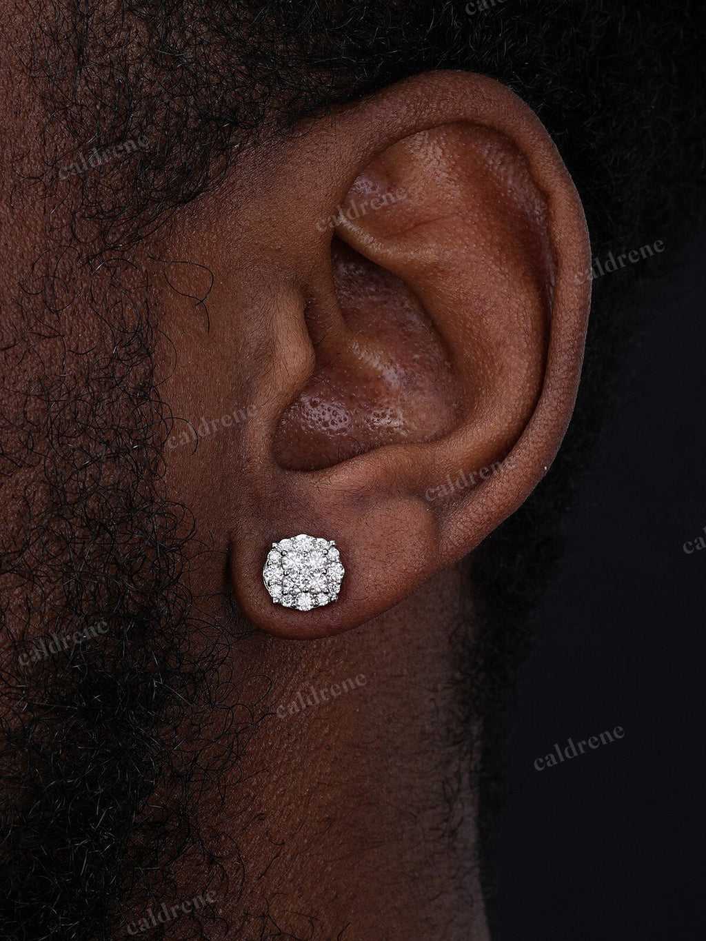 925 Sterling Silver Iced Cluster Round Stud Earrings – view 3
