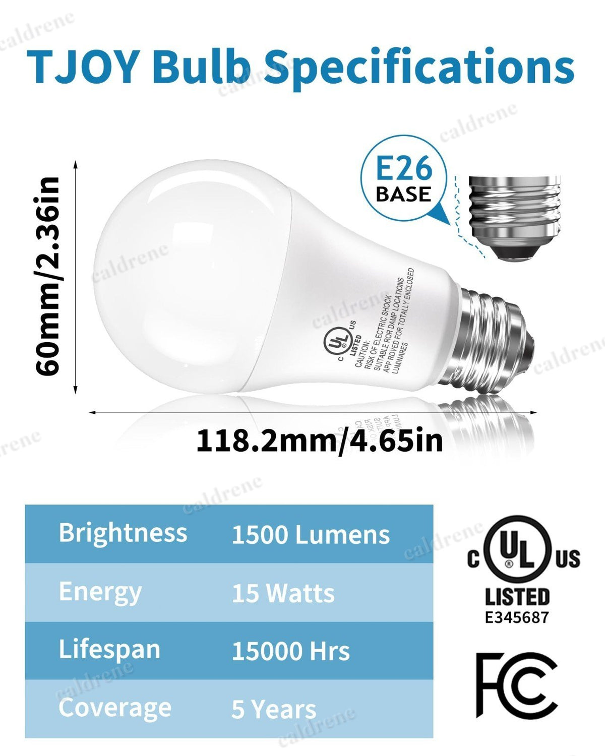 A19 LED Light Bulbs 100W Equivalent Daylight 5000K, 24 Pack – view 4