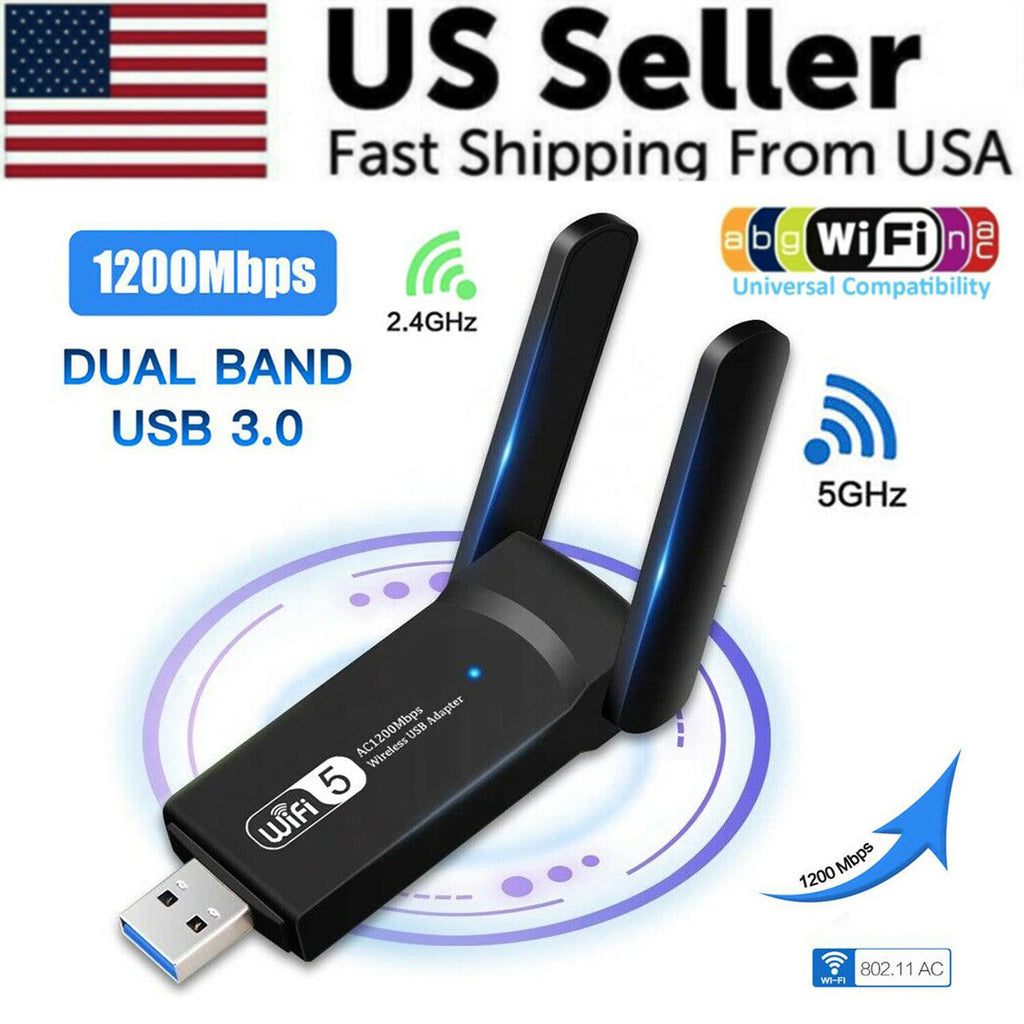 AC1200 Dual Band USB 3.0 WiFi Adapter with Antennas