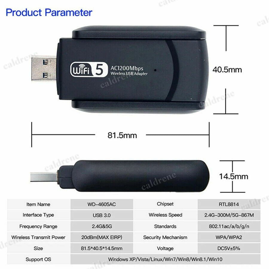AC1200 Dual Band USB 3.0 WiFi Adapter with Antennas – view 4