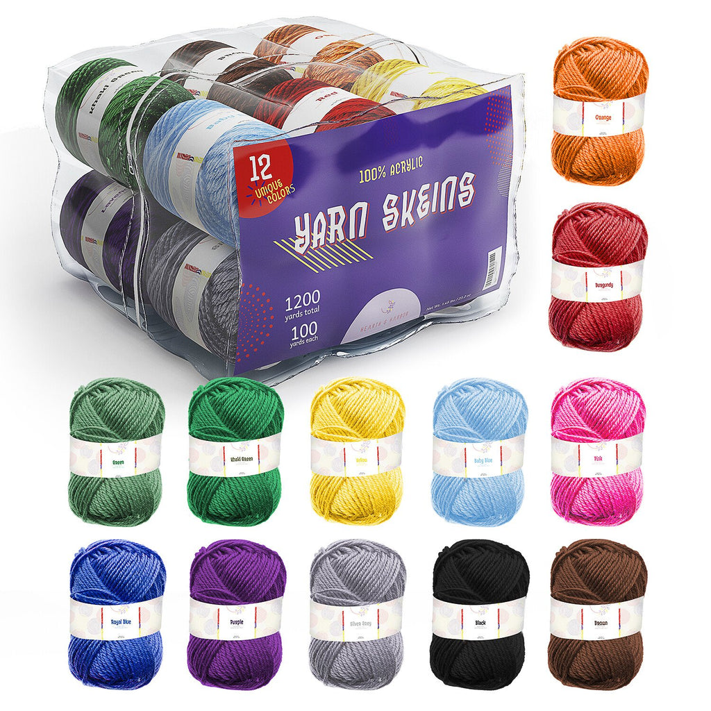 Acrylic Yarn Skeins Set for Crochet and Knitting