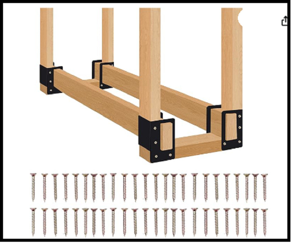 Adjustable Firewood Rack Brackets, 4 Pack