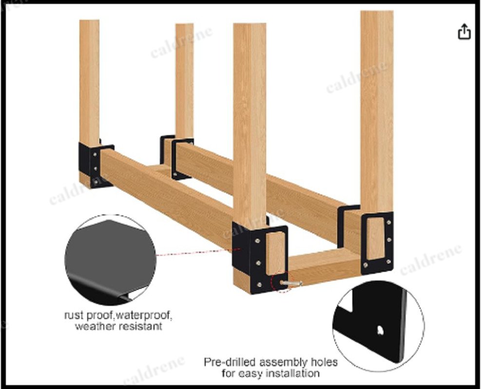 Adjustable Firewood Rack Brackets, 4 Pack – view 3