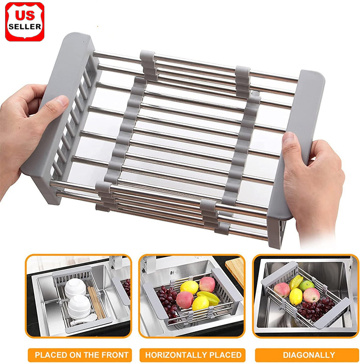 Adjustable Over-the-Sink Dish Drying Rack