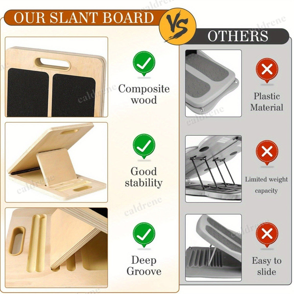 Adjustable Wooden Slant Board for Calf Stretching – view 5