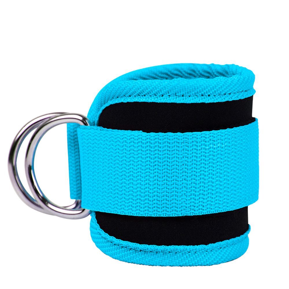 Adjustable Wrist Ankle Cuffs D Ring Pulley Lifting Straps Gym Cable Attachments – blue
