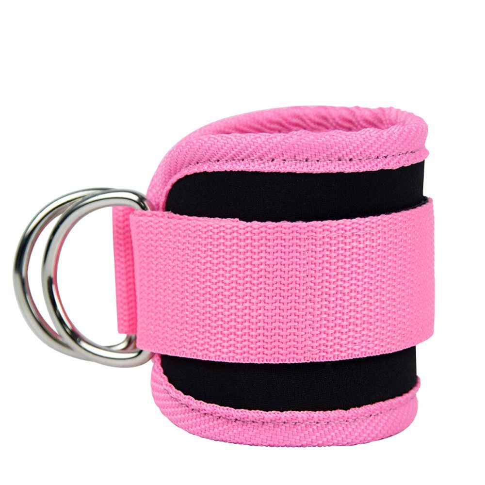 Adjustable Wrist Ankle Cuffs D Ring Pulley Lifting Straps Gym Cable Attachments – pink