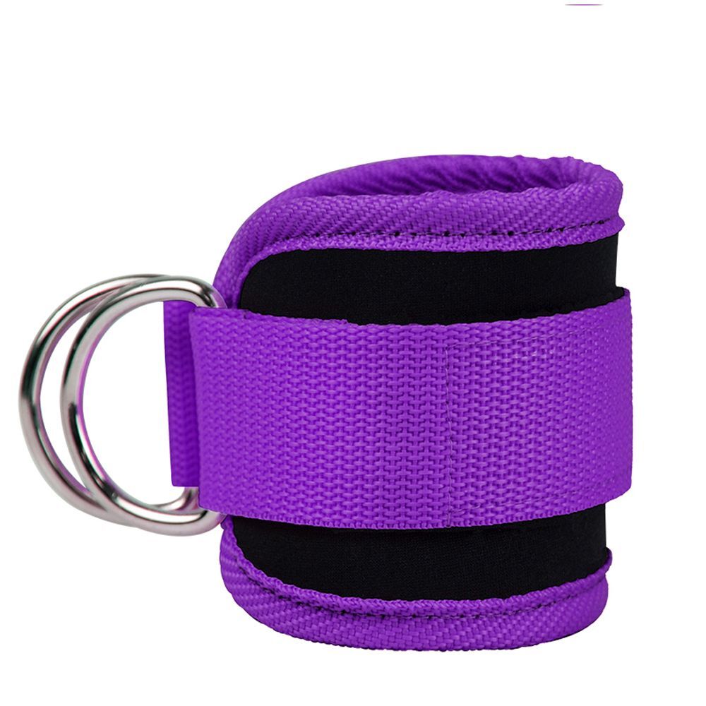 Adjustable Wrist Ankle Cuffs D Ring Pulley Lifting Straps Gym Cable Attachments – purple