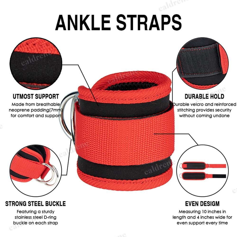 Adjustable Wrist Ankle Cuffs D Ring Pulley Lifting Straps Gym Cable Attachments – view 4