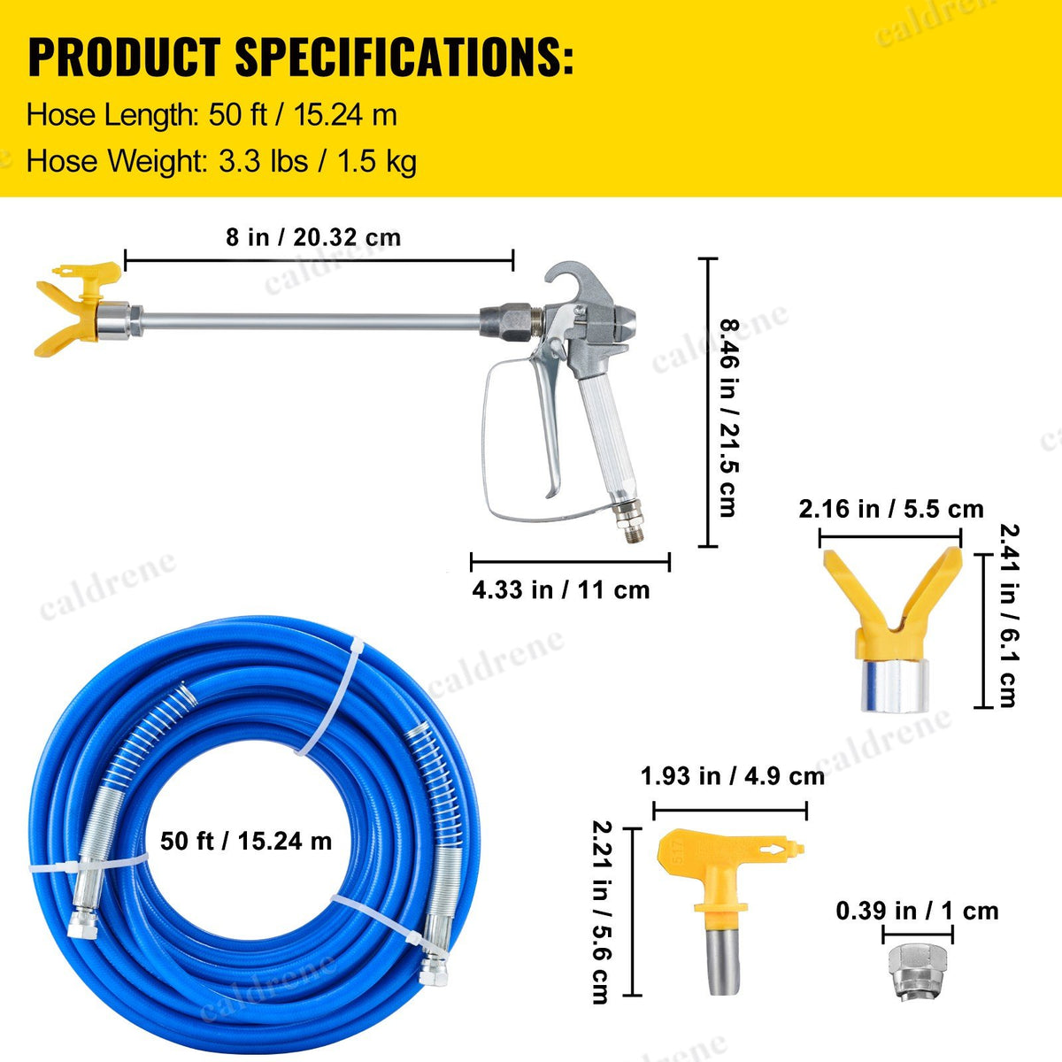Airless Paint Spray Hose Kit, 50 Ft, 3600 PSI, with 517 Tip – view 7