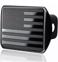 American Flag Black Metal Trailer Hitch Cover, 2 Inch