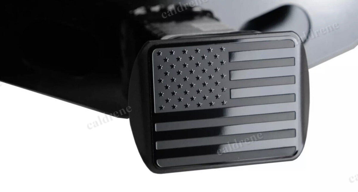 American Flag Black Metal Trailer Hitch Cover, 2 Inch – view 2