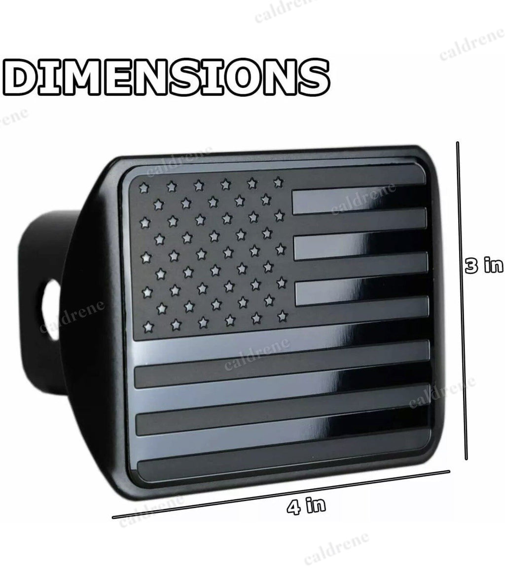 American Flag Black Metal Trailer Hitch Cover, 2 Inch – view 4