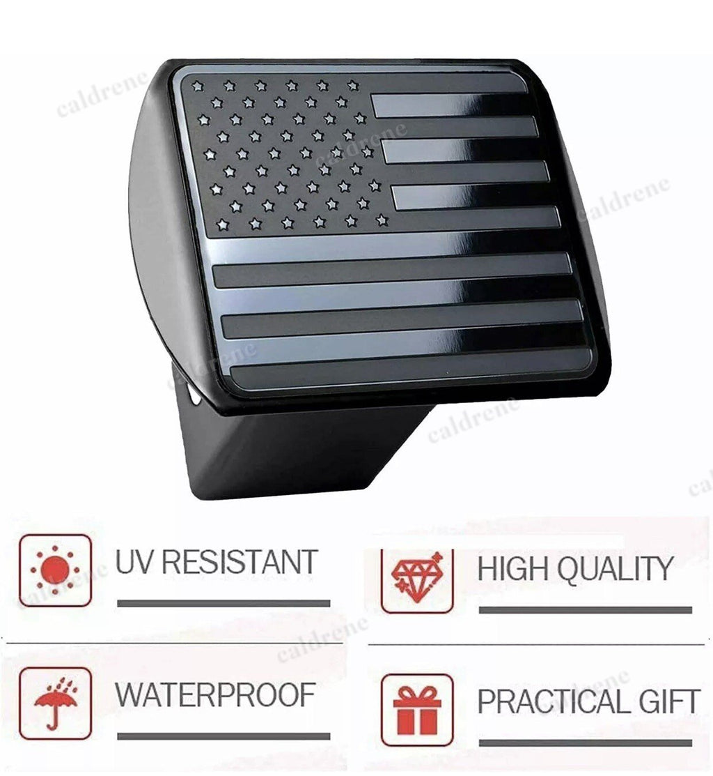 American Flag Black Metal Trailer Hitch Cover, 2 Inch – view 6