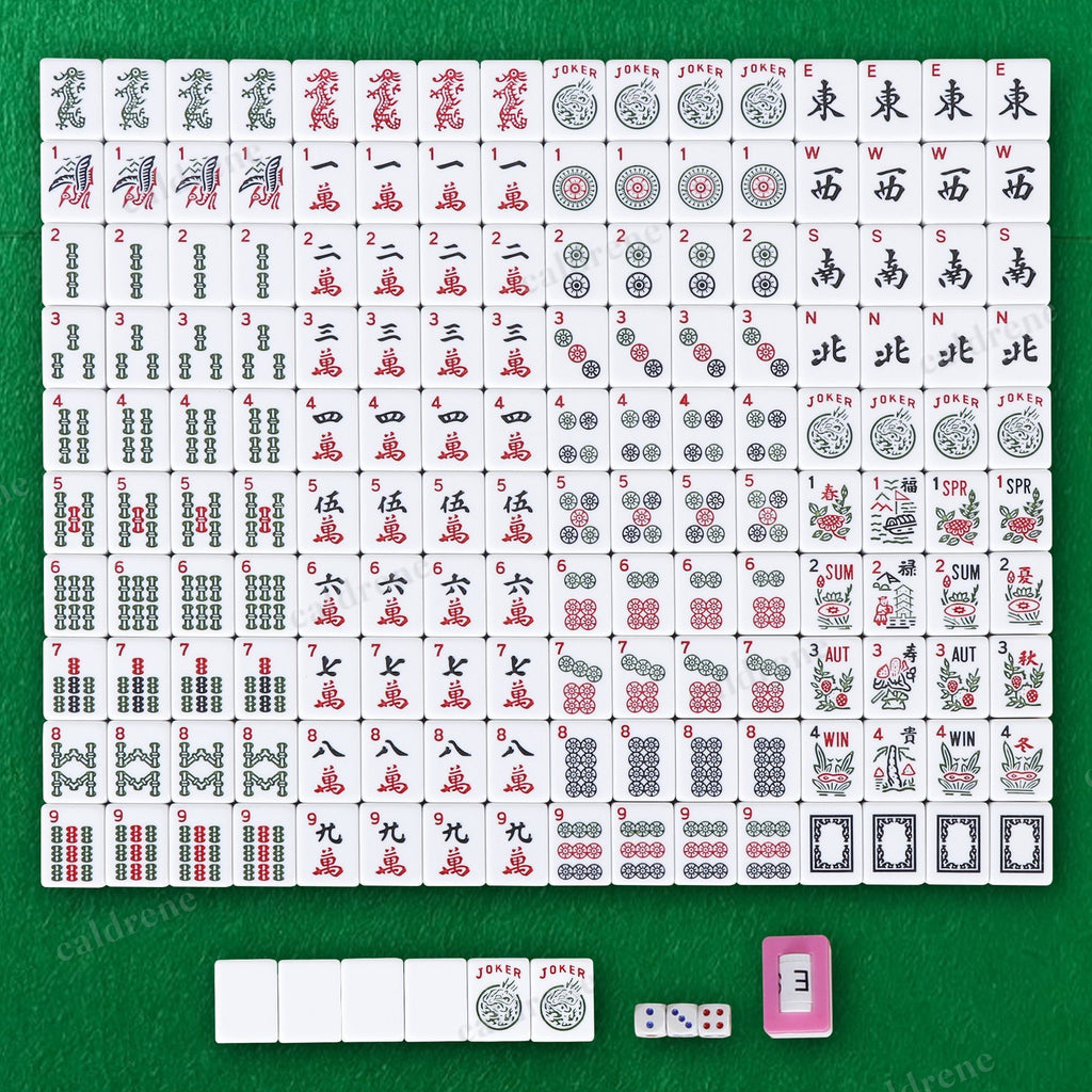 American Mahjong Set 166 White Tiles with 4 Racks and Pushers – view 2